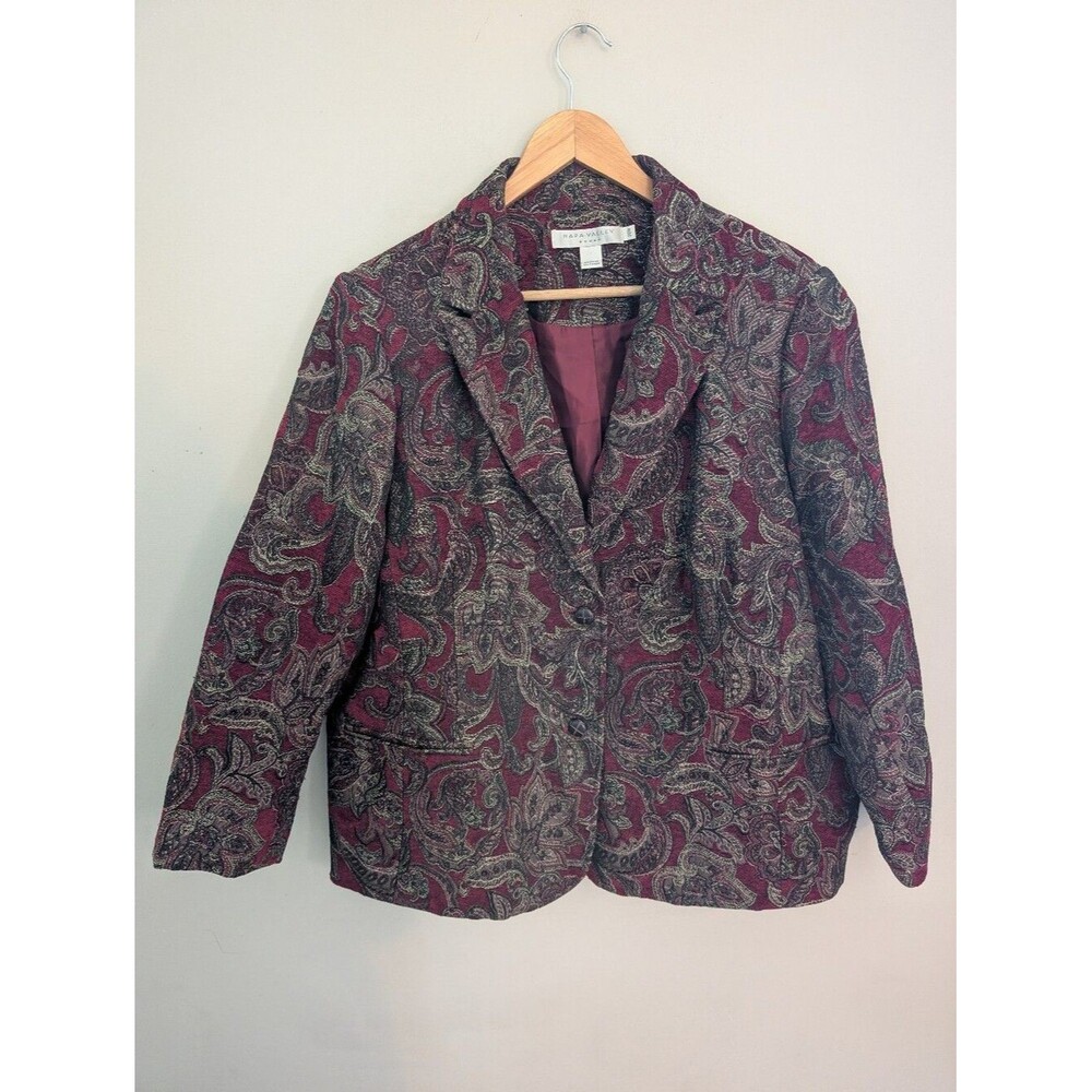 Napa Valley Red Paisley Blazer Jacket Size 20W
